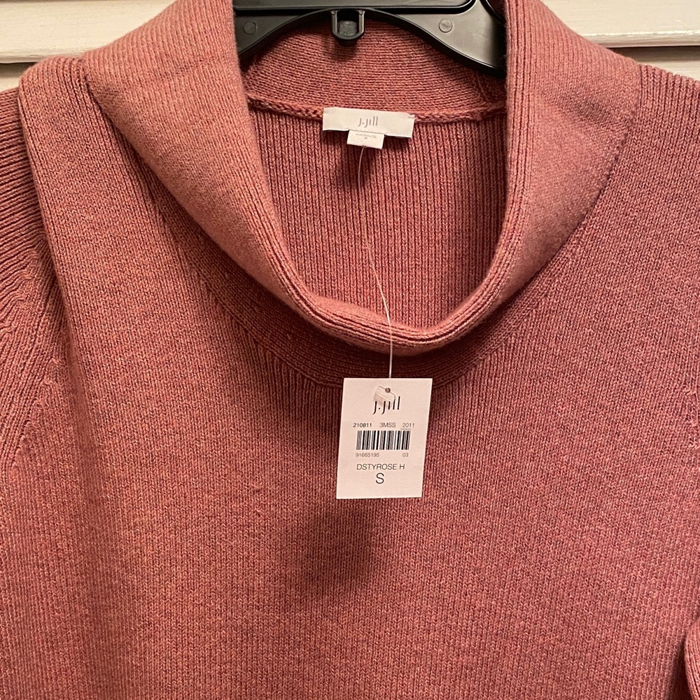 J. Jill Dusty Rose Cowl Neck Sweater Tunic - Picture 2 of 4